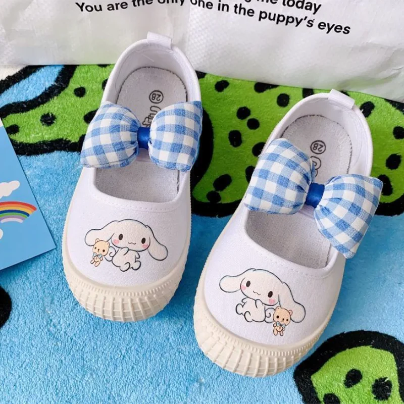 

Парусиновая обувь Sanrio Cinnamoroll Kuromi Melody Kawaii, детская спортивная обувь в виде рыбьего дерева, Детские милые кроссовки на мягкой подошве для улицы