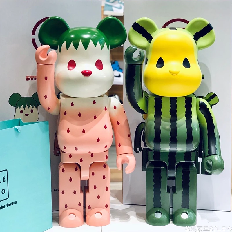 

New 28cm Bearbrick Toy 400% Be@rbrick Watermelon Strawberry Bear PVC Action Figure Collectible Art Toy Figurines Home Decoration