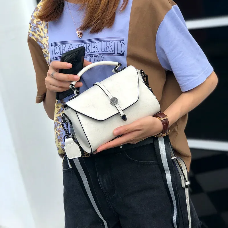 

Leather Phone Bag Women's Fashion Handbag Shoulder Bag Ladies Cowhide Leather Purse Messenger Crossbody Bag Simple Versatile