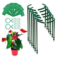 6pcs12pcs half round garden plant support stakes sturdy green bow type flower supports ring cage for flowers vine hydrangea
