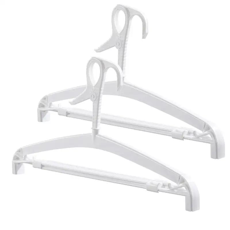 

Heavy Duty Hangers For Coats 2pcs Adjustable Hangers Suit Hanger Non Slip Windproof Space-Saving 360 Degree Swivel Hook Strong