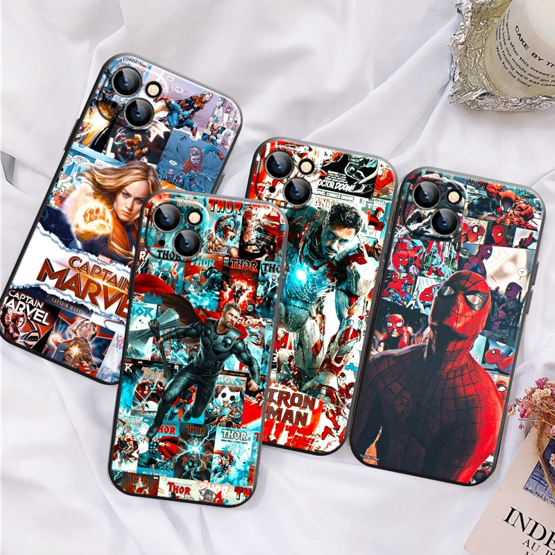 

Marvel The Avengers Iron Man Phone Case For Apple iPhone 13 12 11 Pro 12 13 Mini X XR XS Max SE 6 6s 7 8 Plus Silicone Cover