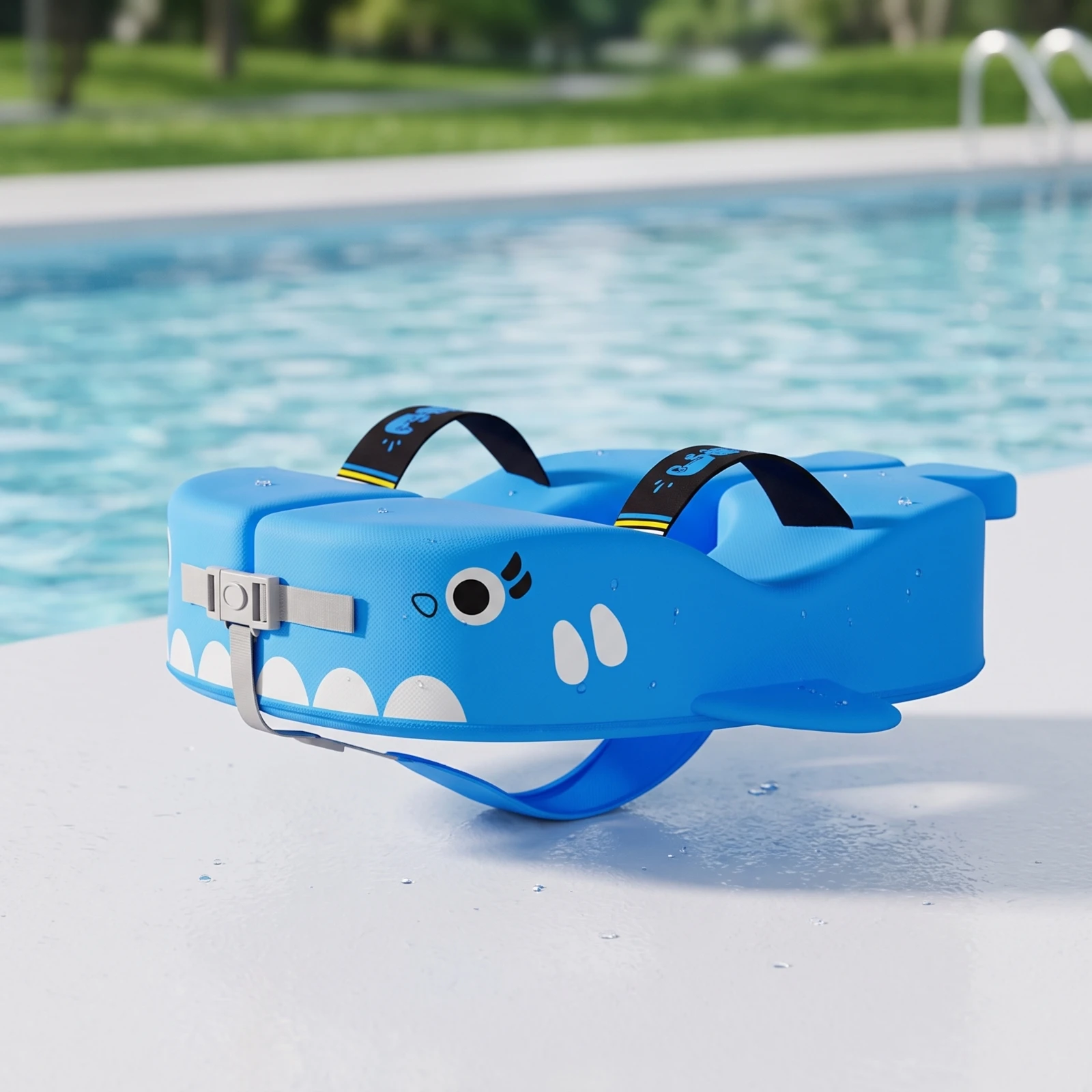 Фото Надувной круг для плавания Shark Baby: гипоаллергенный, с поддержкой подмышек, нескользящий, для младенцев №3