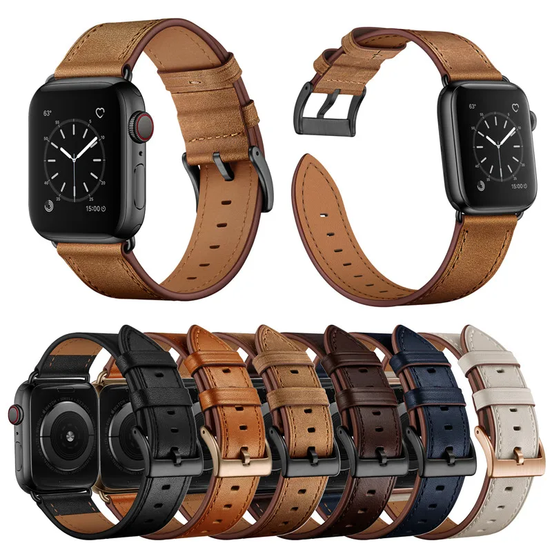 

Leather strap For Apple watch band 45mm 44mm 49mm 41mm 40mm 42mm 38mm wristband bracelet iWatch series ultra 3 5 6 SE 7 8 strap