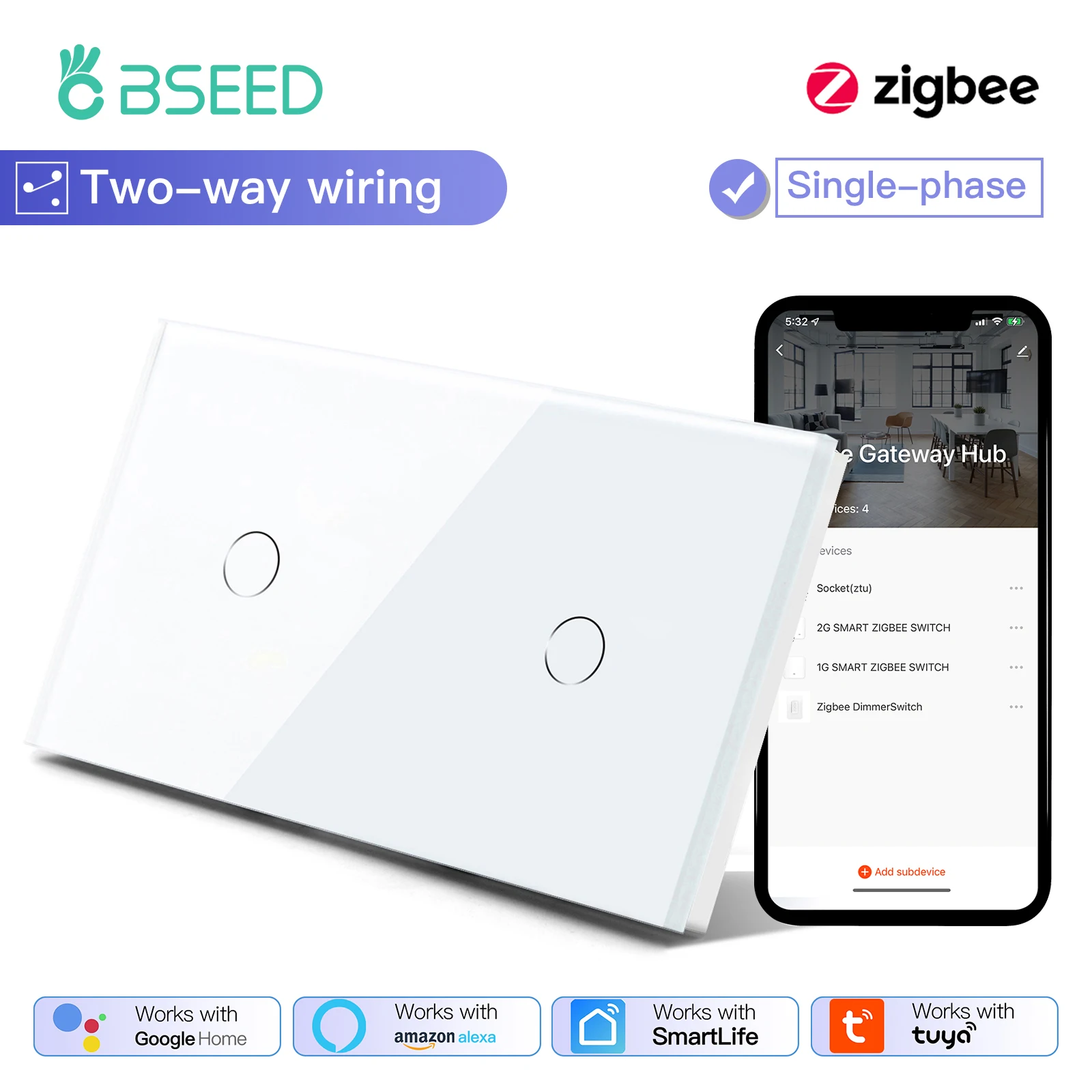 

BSEED Сенсорный выключатель света 1/2/3 Gang