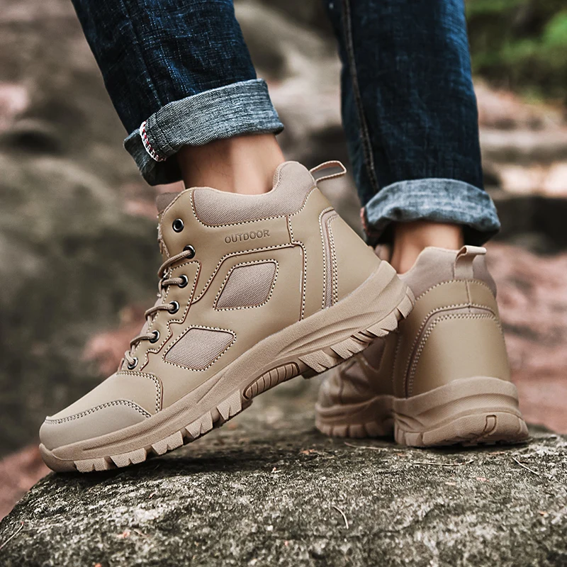 Military Tactical Boots Men Trekking Hiking Shoes Outdoor Combat Desert Boots Non-slip Field Climbing Camping Hunting Sneakers