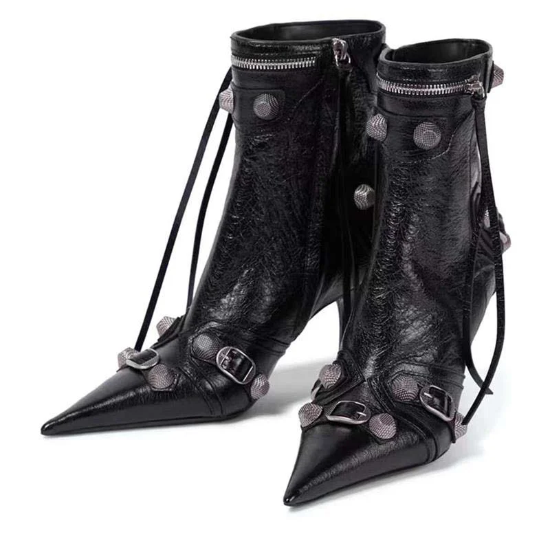 

Women Boots 2022 New Women Shoes Zipper Ladies Slim High Heel Plus Size Ankle Boots Fashion Botas Mujer Boots Woman Winter