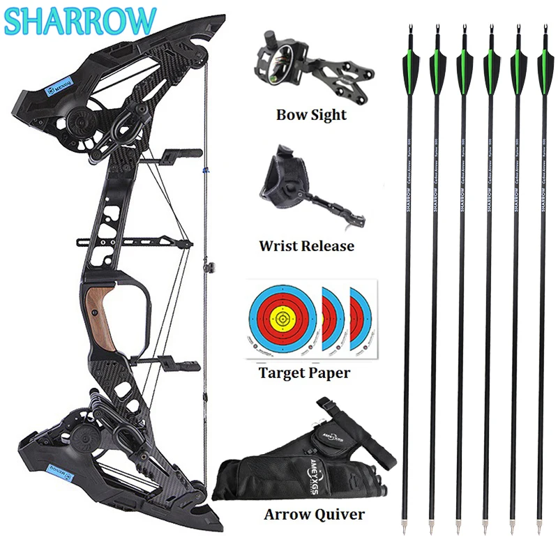 

Набор лука из стрельбы из лука со стальным шариком, двухцелевый лук 330/460FPS, 31,5 дюйма, углеродный лук для стрел, лук для охоты, стрельбы, тренир...