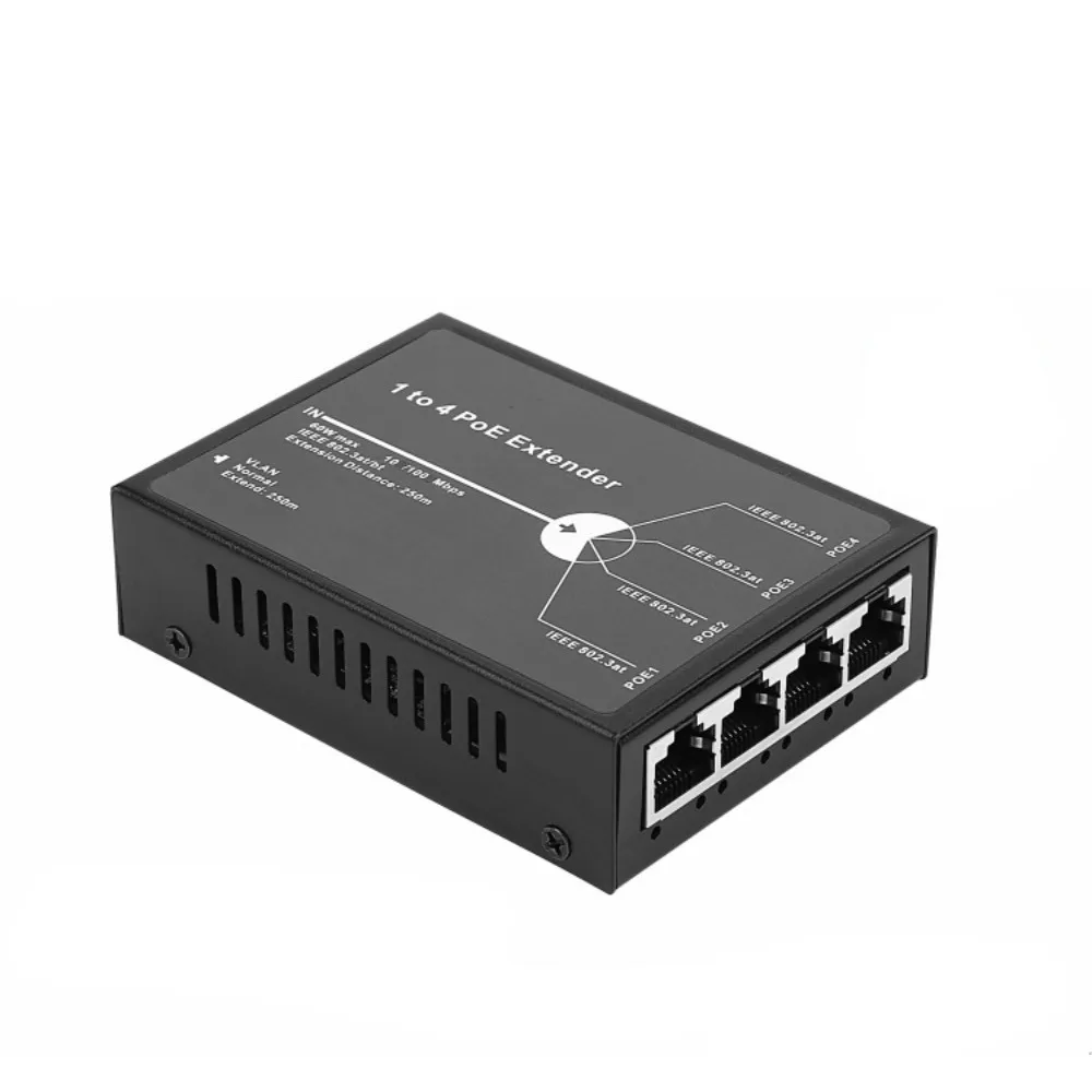 Удлинитель PoE IEEE802.3af, 100 Мбит/с, 120 м