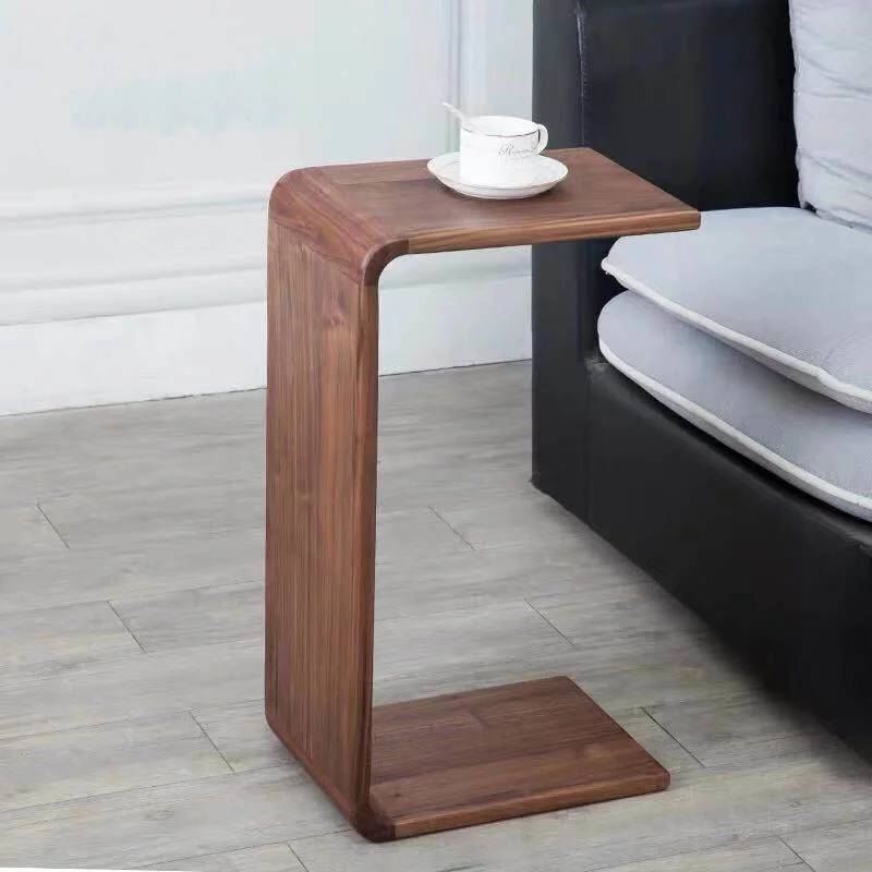 

C-shaped edge table modern simple small family solid wood sofa edge corner table movable tea table design art decoration