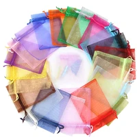 50pcs mix colors jewelry packaging bag 7991210151318cm organza bags gift storage wedding drawstring pouches wholesales