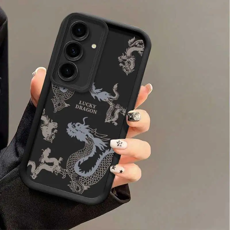 Фото Стильный модный гибкий чехол Lucky Dragon для Samsung S24 FE с легким идеальным для S 20 24 22 23 M 32 02 12 FE №4