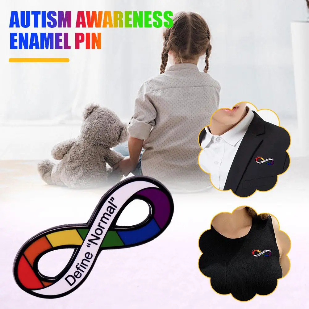 Жесткая эмалированная булавка Define металлический значок для аутизма цветная