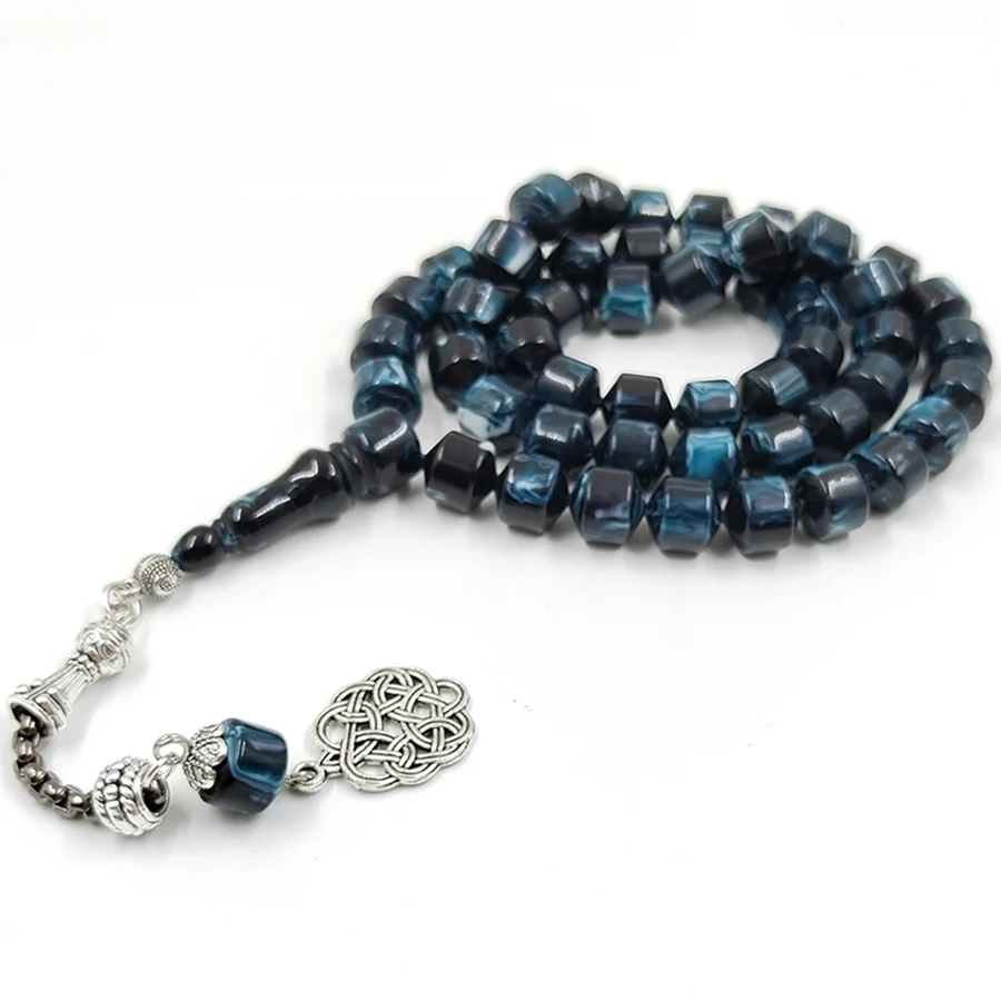 Мусульманский браслет Tasbih из синей смолы четки молитвенные бусины мусульманский