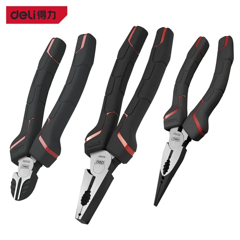 Deli Multifunctional Diagonal Pliers Needle Nose Pliers Hardware Tools Universal Wire Cutters Electrician Pliers Hand Tools