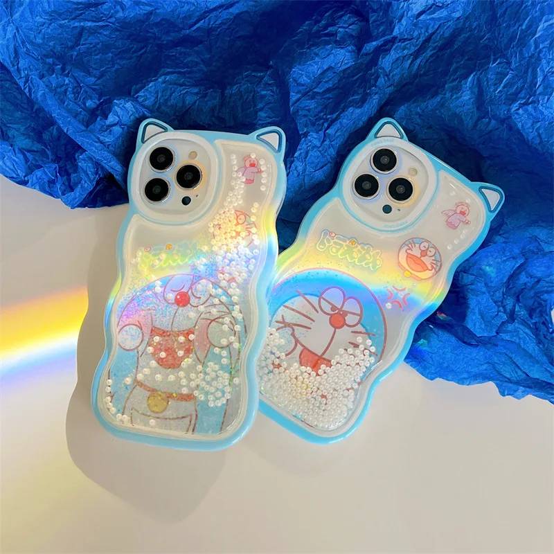 

Creative Quicksand Cartoon Robot Cat Phone Case Cover for IPhone 11 12 13 14 Pro X XR XS Max Shockproof Case for IPhone 14 Cases