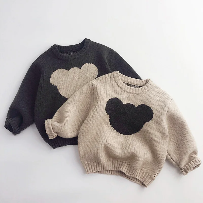 

Toddler Baby Girls Sweaters Autumn Winter Cartoon Soft Knitted Sweater Kids Round Neck Pullover Loose Outerwear 1-7 Year Old