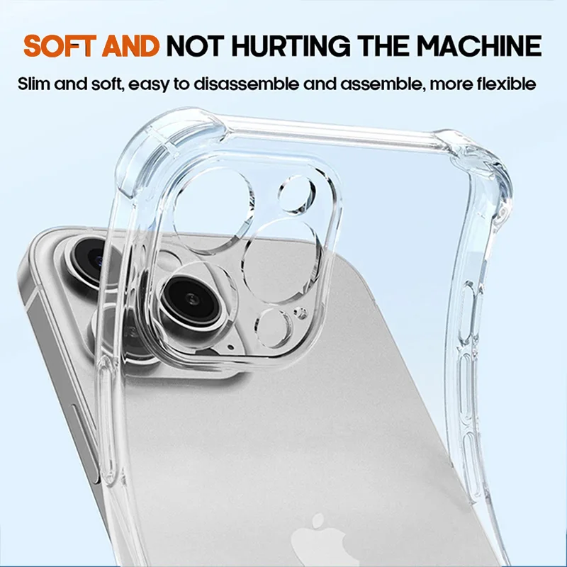 Прозрачный Силиконовый Мягкий Чехол Для iPhone 15/14/12/11/13 Pro Max 13 Mini X XS 8 7 14 Plus SE