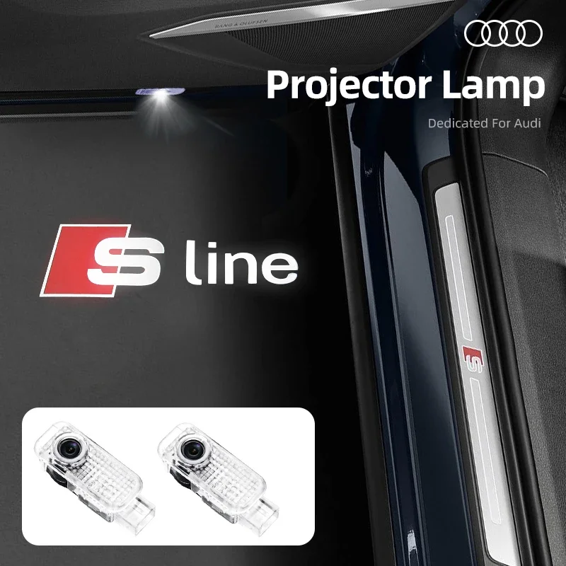 Светодиодная лампа-проектор лампа для Audi Sline A1 A3 A4 A5 A6 A7 Q3 Q5 Q7 A8 SQ5 R8 B5 B6 B8 C5 C8 8P 2 шт.