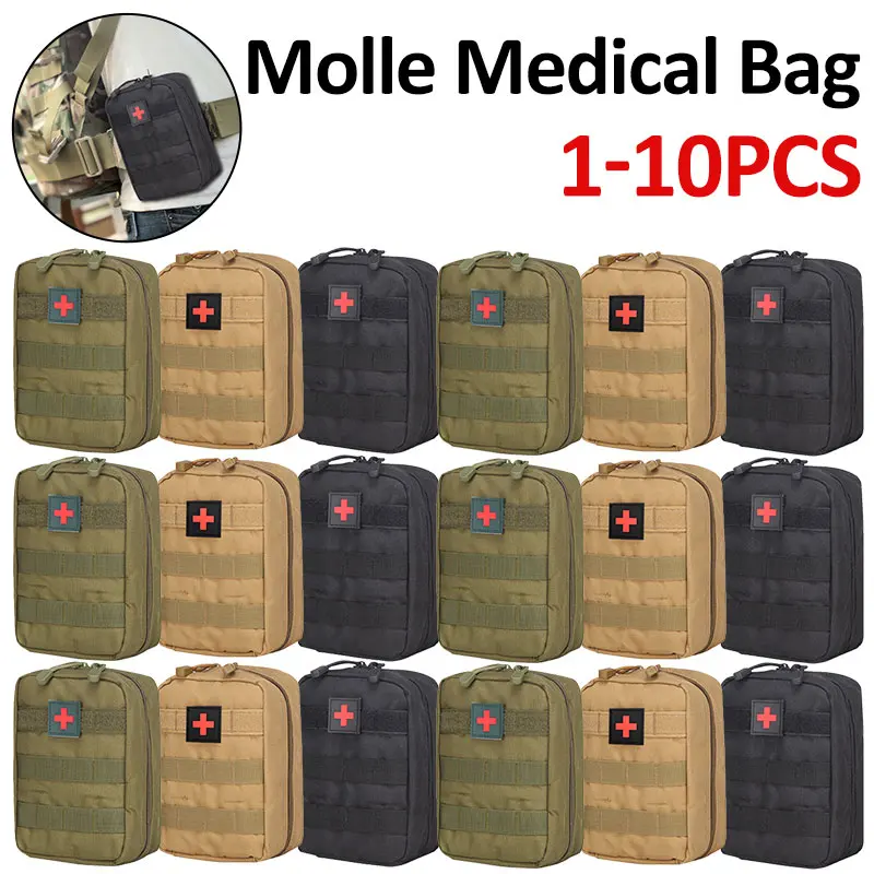 

First Aid Bag Hunting Survival Military EDC Pack Molle Tactical Waist Bag Outdoor SOS Pouch Army Medical Kit Waist Belt Backpack