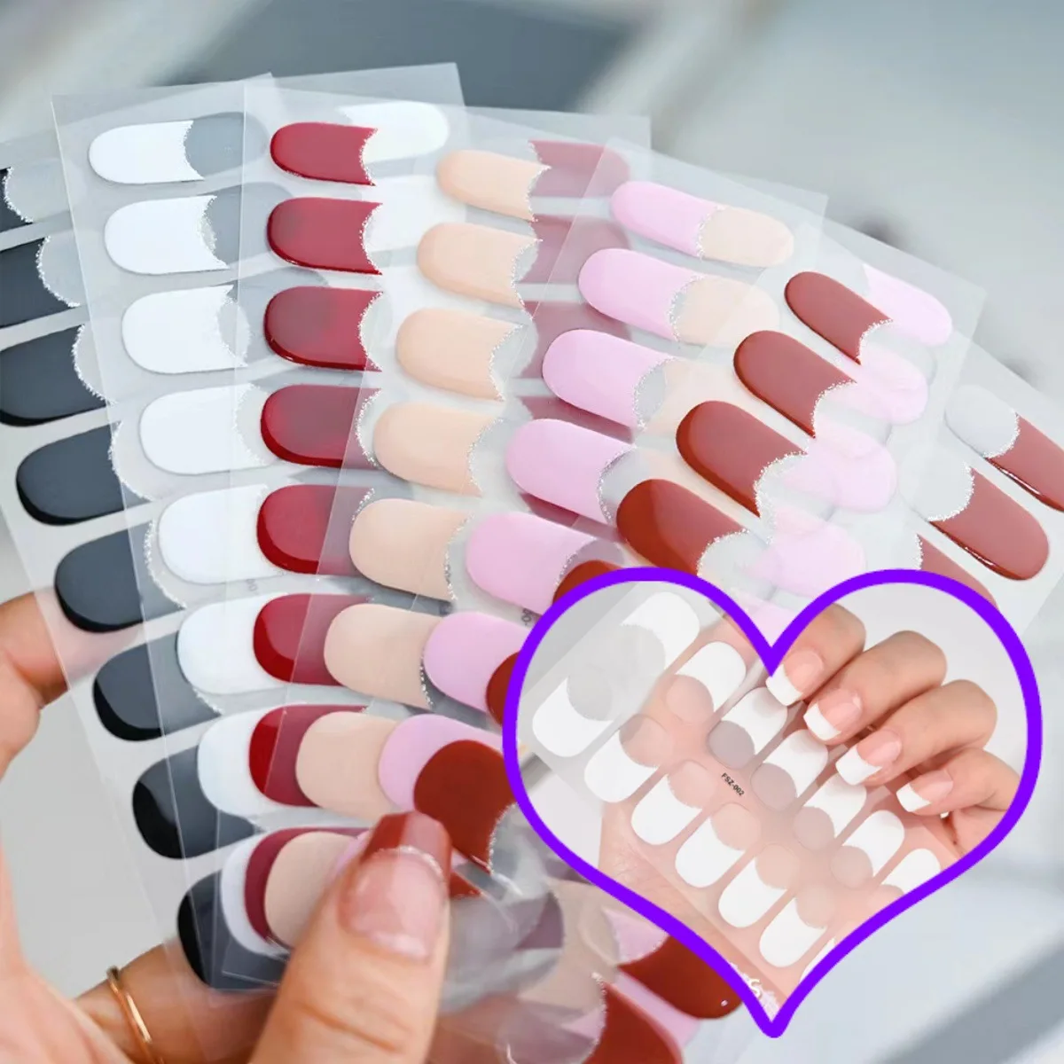 Накладка для ногтей телесного и розового цвета французский полузатвердевающий