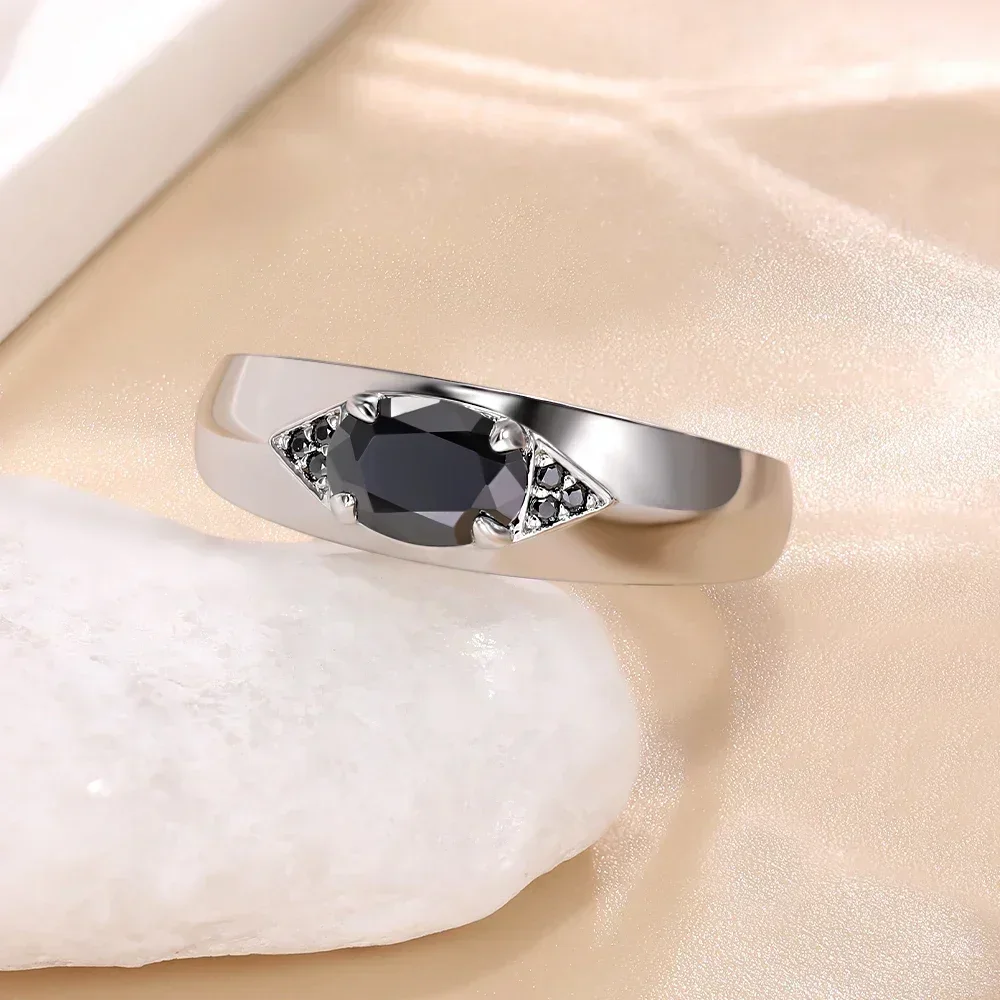 Обручальные кольца для мужчин и женщин овальная огранка 5 х7 мм серебро 925 пробы