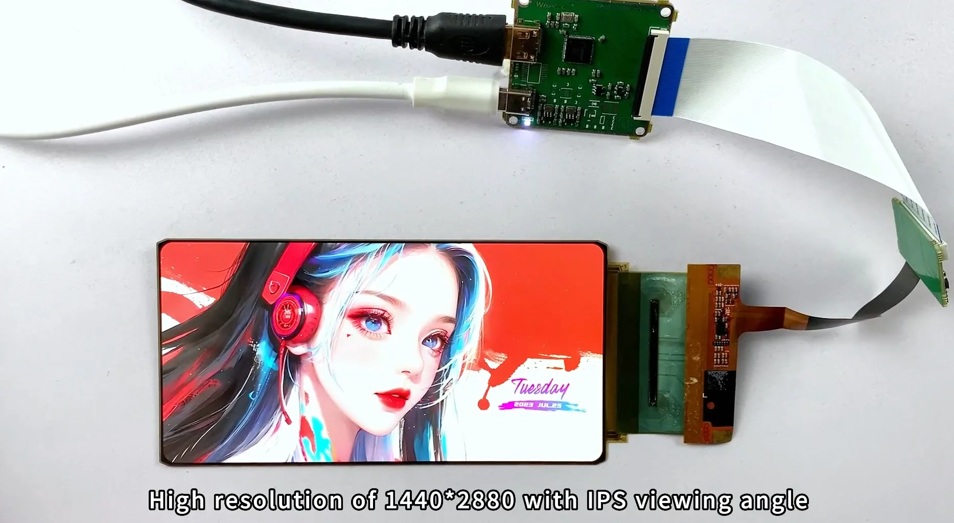 Wisecoco 6-дюймовый гибкий OLED-дисплей 2880x1440 2K AMOLED для Raspberry Pi IPS-экран высокой яркости