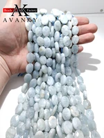 natural stone aquamarine crystal beads faceted oval shape loose for jewelry making diy necklace bracelet accessories15 12x16mm
