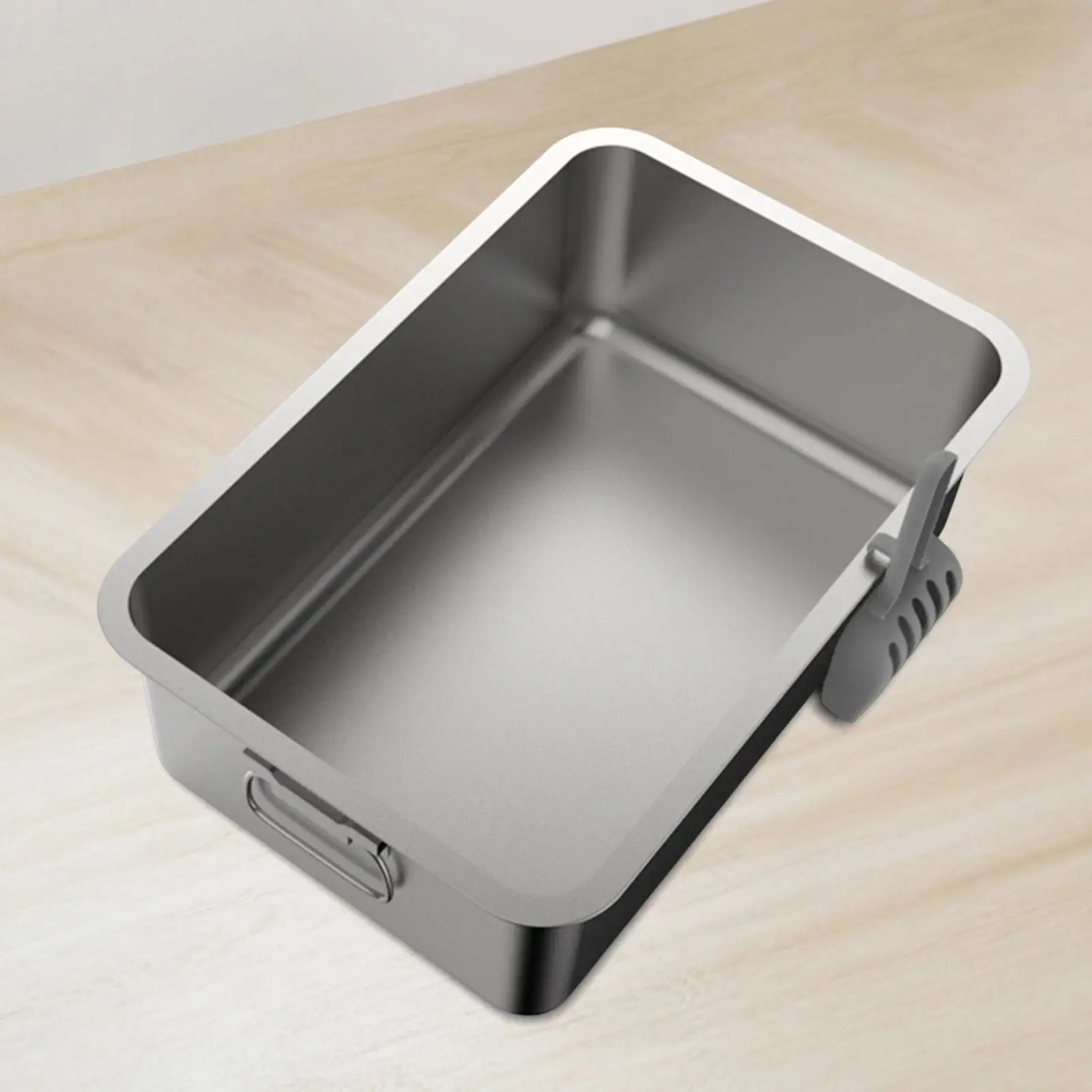 

Cat Litter Boxes Indoor Cats Stainless Steel Sandbox for Kitty Bunny Travel