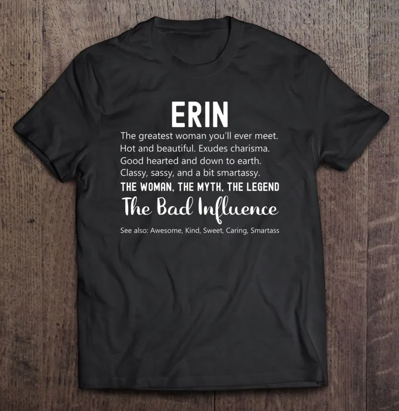 

Забавный подарок на день рождения с персонализированным именем для эрина, футболка, винтажные топы, футболки для спортзала, блузка, футболк...