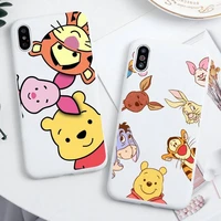 cute bear winnie the pooh phone case for iphone 13 12 11 pro max mini xs 8 7 6 6s plus x se 2020 xr candy white silicone cover
