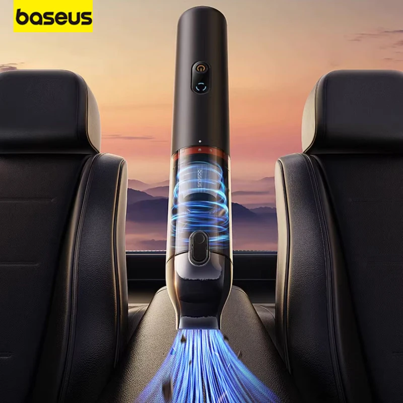 Фото Новый автомобильный пылесос Baseus-A5, портативный беспроводной пылесос, мощность всасывания 16000 Па, компрессор двойного назначения для автомобиля и дома. №1