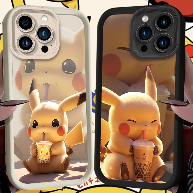 Мягкий силиконовый чехол для телефона с покемоном Пикачу iPhone 16 15 14 13 12 11 Pro Max XS X XR 8