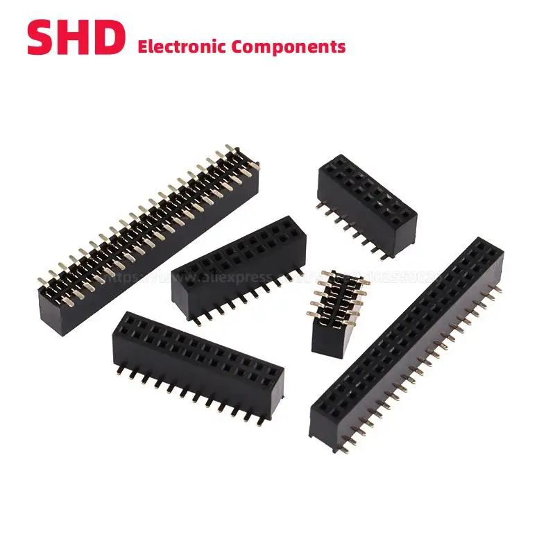 10 шт. 1,27 мм SMD SMT 2 * 3-50Pin двухрядный 3p 4p 5p 6p 7p 8p 10p 12p 15p 20p 40p 50p Штекерный разъем PCB платы полоса