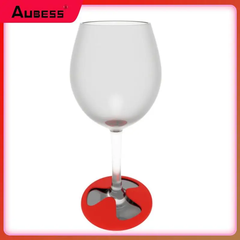 

Packaging Opp Bag Wine Glass Logo Foot Pad Integrated Molding Food Grade Silicone Dining Bar Supplies Various Colors Weight 15g