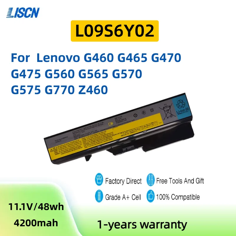 Новый аккумулятор для ноутбука L09S6Y02 Lenovo IdeaPad G460 G470 B470 8570 B570 G565G570G G770A V470G V570G V370A G575
