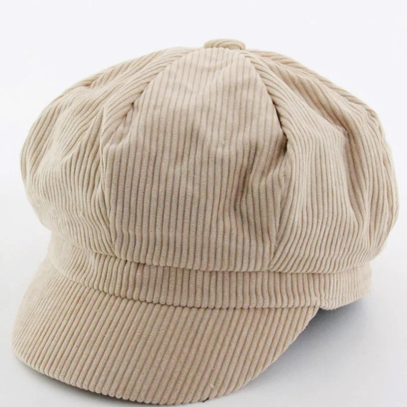 MAXSITI U Corduroy Anise Newsboy Cap Vintage Literary Women Snapback Octagonal cap Spring Autumn Leisure hat accessories | Аксессуары
