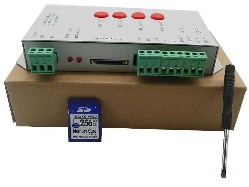 SD-карта T1000S для WS2801 WS2811 WS2812B RGB полноцветный светодиодный пиксельный контроллер 5 ~