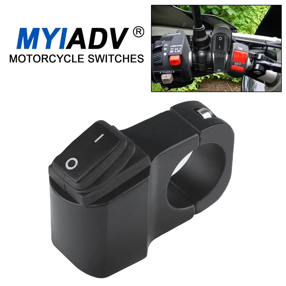 Купи 12V Motorcycle Scooter ATV 7/8'' 22mm Handlebar Headlight ON/OFF Switch Aluminum Alloy 2-Wire Light Water Resistant Switchs за 640 рублей в магазине AliExpress