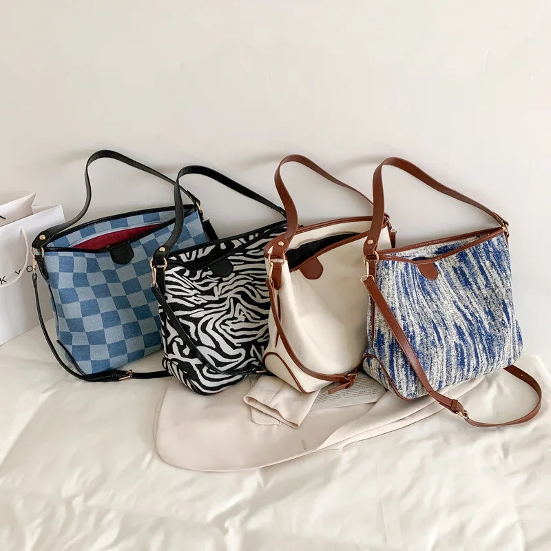 

Designer Bags New Canvas Tote Bag Handbags 2022 Europe United States New Large-capacity Women's Shoulder Bags Messenger Bags
