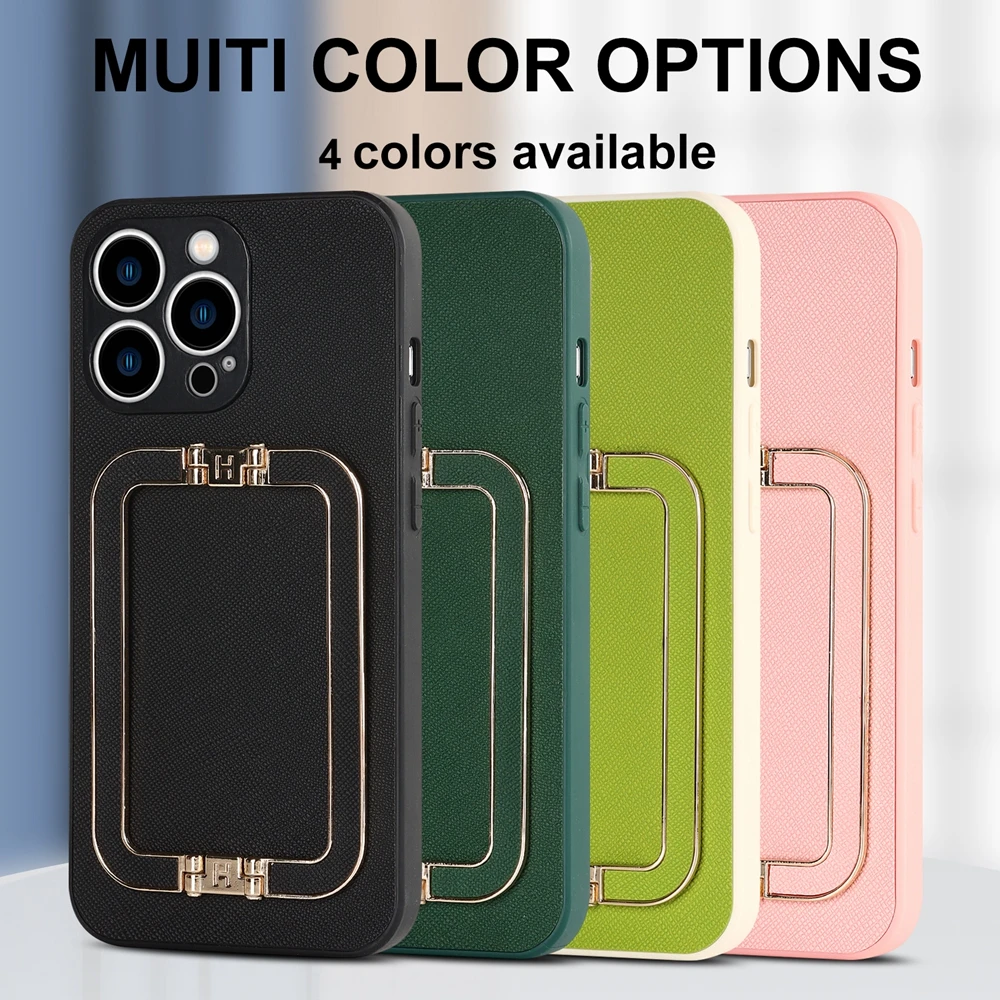 

Luxury Folding Metal Stand Phone Case for iPhone 13 12 11 Pro Max 7 8 Plus XR X XsMax Fabric Shockproof All-inclusive Back Cover