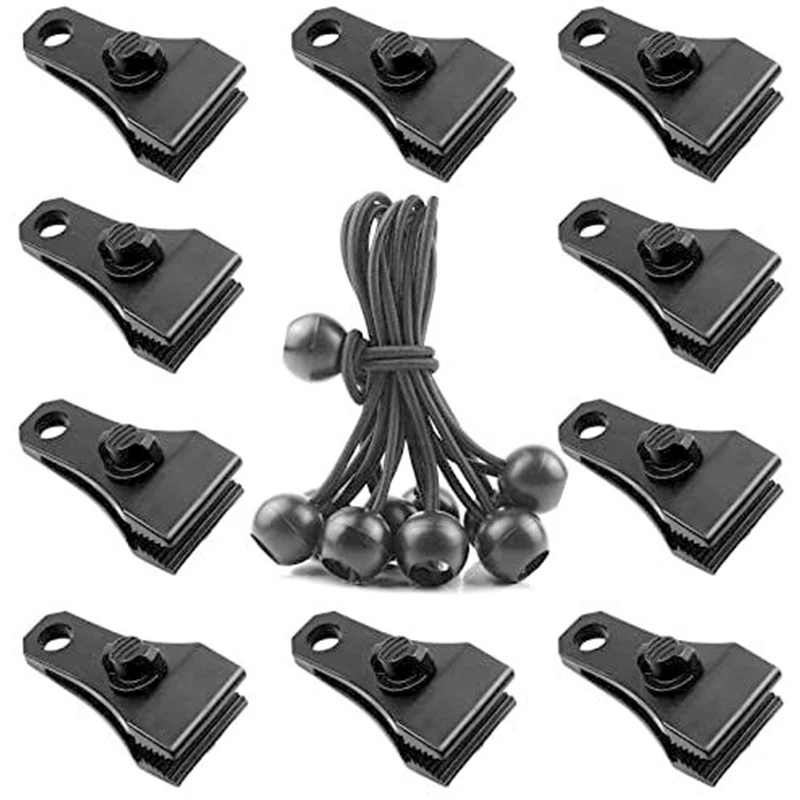 

10Pcs Large Tarp Clips Heavy Duty Lock Grip Clamps Thumb Screw Tent Clip for Camping Tarps Awnings Caravan Canopies Car Covers