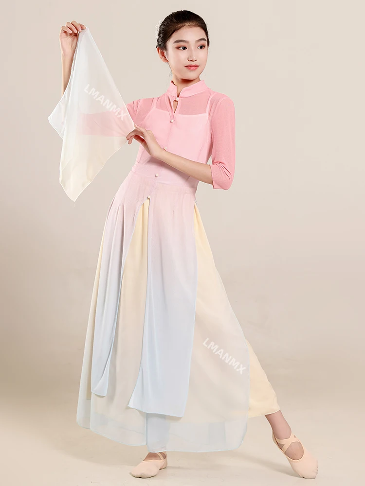 Классический танцевальный костюм для девушек тренировочная одежда плавающий