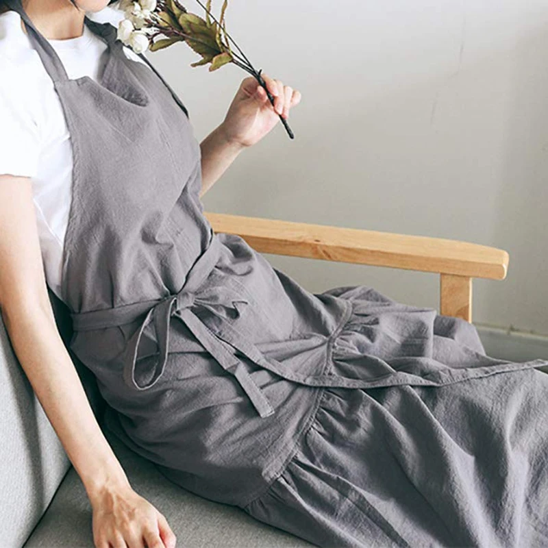 Длинный винтажный фартук в стиле ретро регулируемый рыбий хвост для садоводской