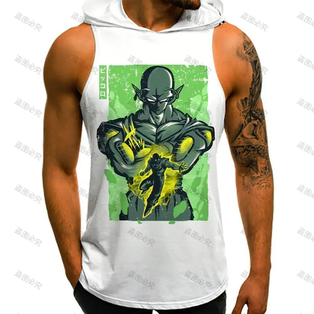 Купи Men's Clothes Dragon Ball Z Vegeta Vest With Hood 2022 Trend Super Saiyan Fashion Men Tank Top Streetwear Summer Anime New Goku за 158 рублей в магазине AliExpress