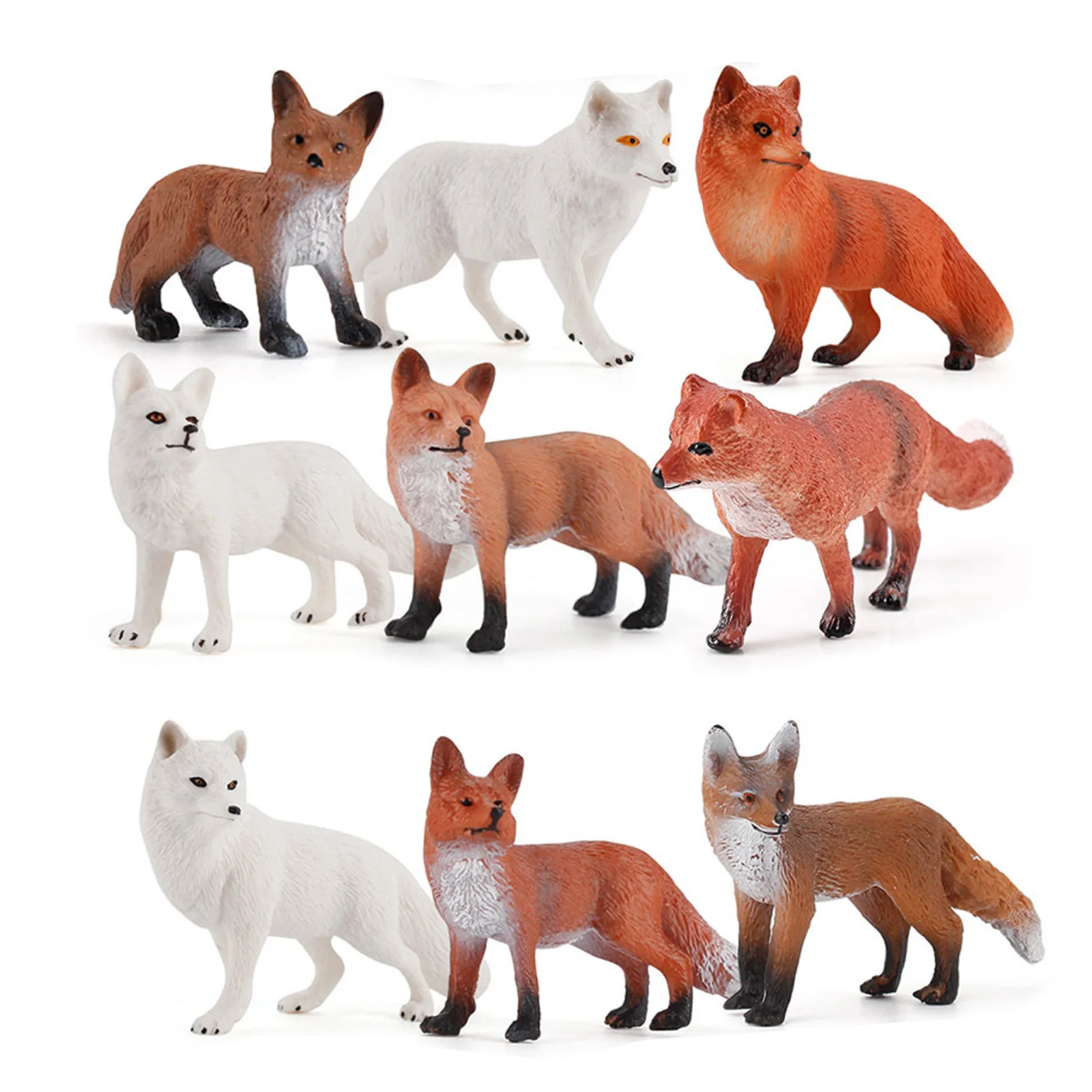 

9Pcs Animals Figurines Foxes Animal Toy Figures Set Miniature Animal Model Toys Realistic Wild Forest Animals Figurines Gifts