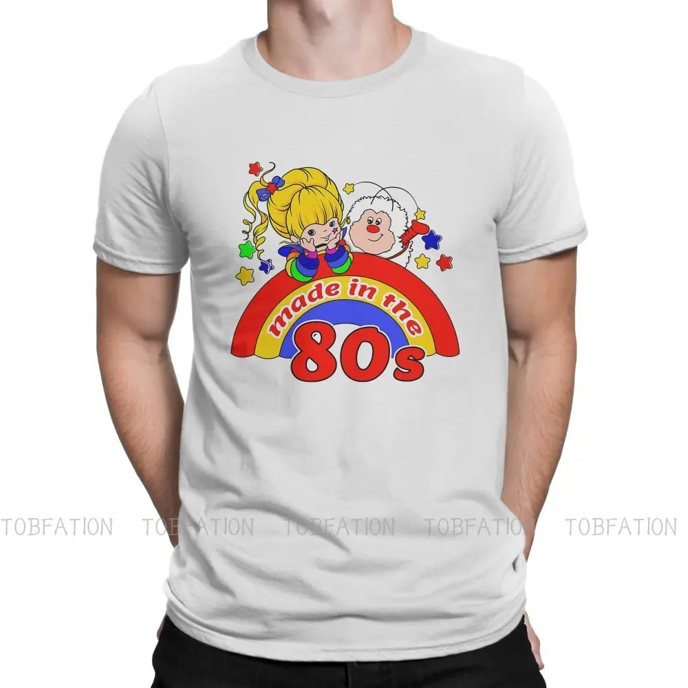 

Футболка Rainbow Brite мужская с круглым вырезом, винтажный Готический топ в стиле 80-х, уличная одежда, свободная хлопковая рубашка
