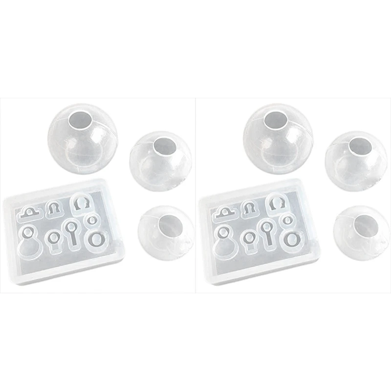 

8Pcs/Set Transparent Ball Pendant Resin Mold Set Silicone Mold Epoxy Mold DIY Jewelry Making Tools(Molds Only)