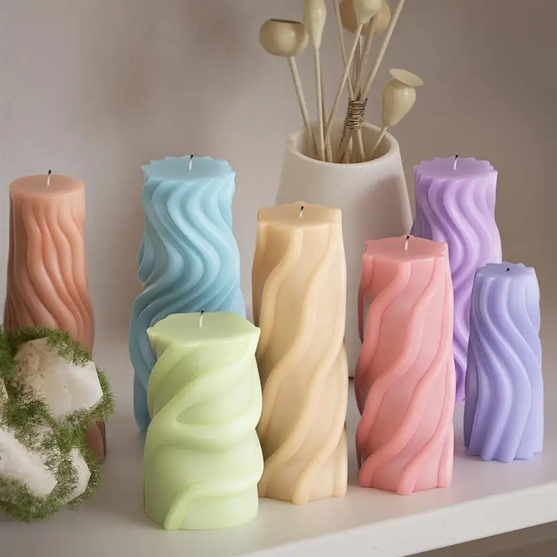 Силиконовая форма для свечи 3D Геометрические Волны колонна сделай сам