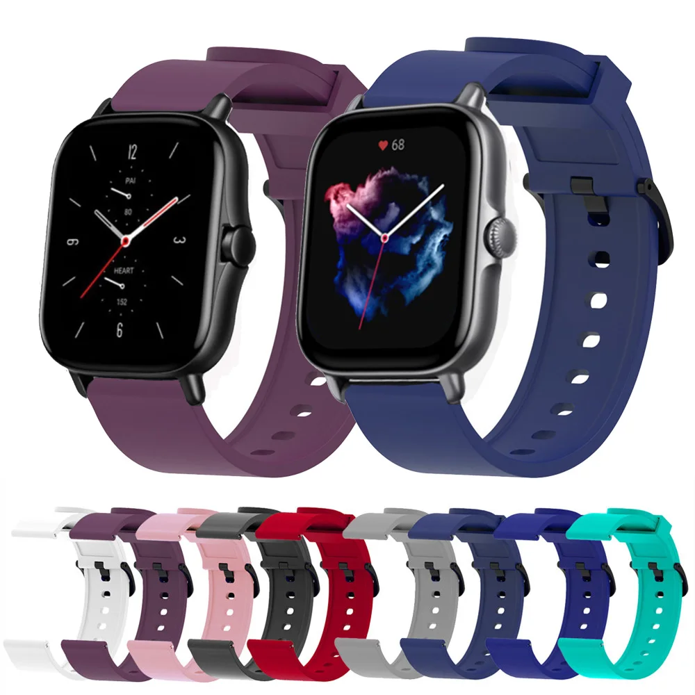 

Ремешок силиконовый для часов Amazfit GTS 3 2 Mini 2 2E, сменный спортивный браслет для Huami Amazfit Bip/Bip S Lite/U Pro, 20 мм